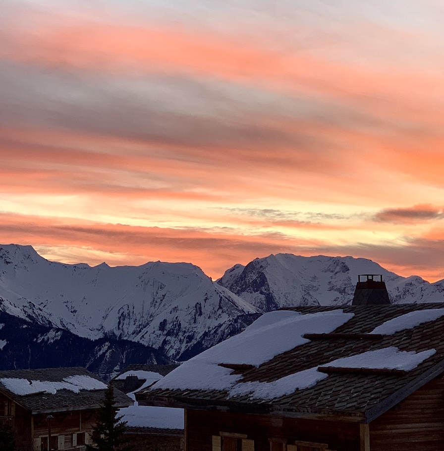 montagne ciel sunset orange