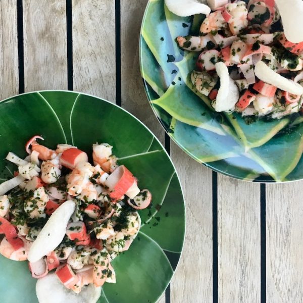 Une salade pour les crevettes