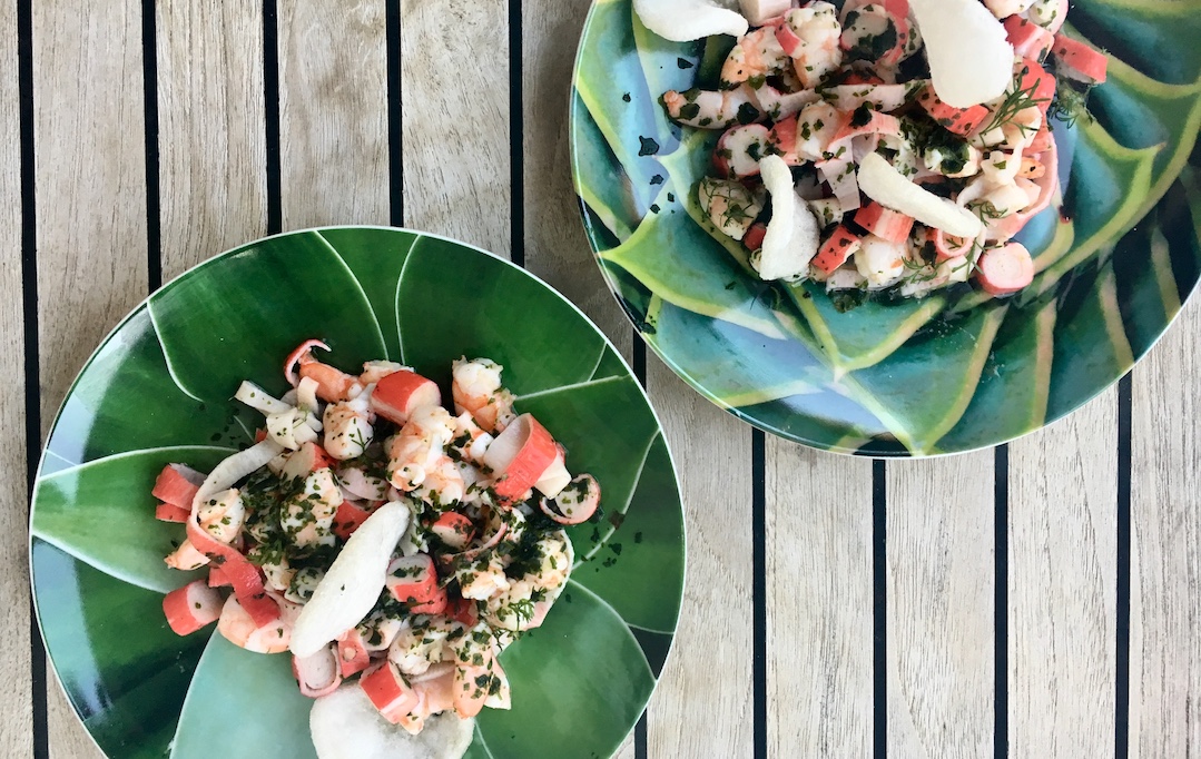 Une salade pour les crevettes