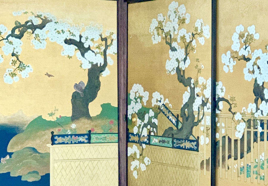 Nijo Castle panneaux japonais cerisiers