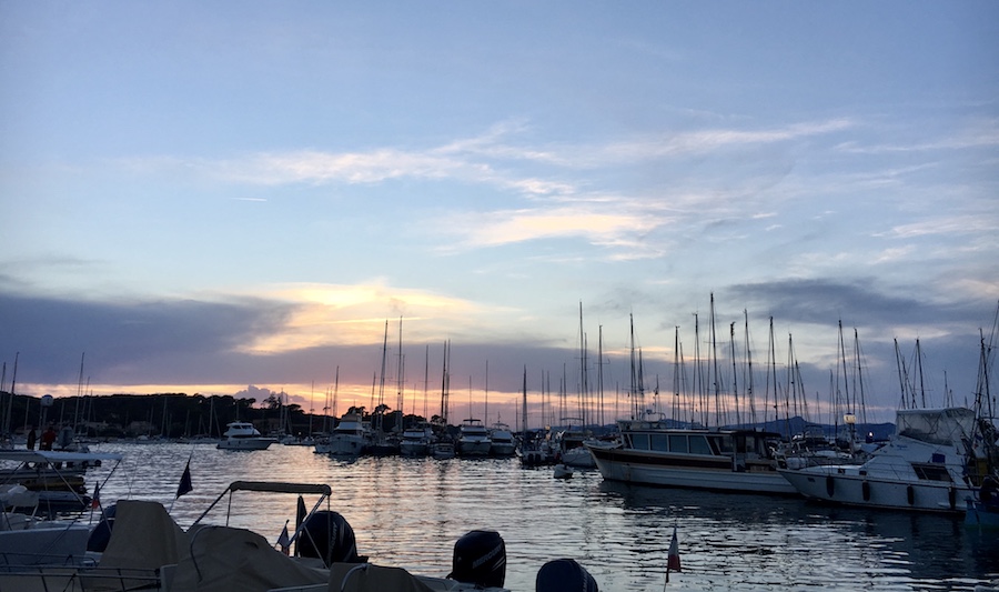 Porquerolles le port sunset